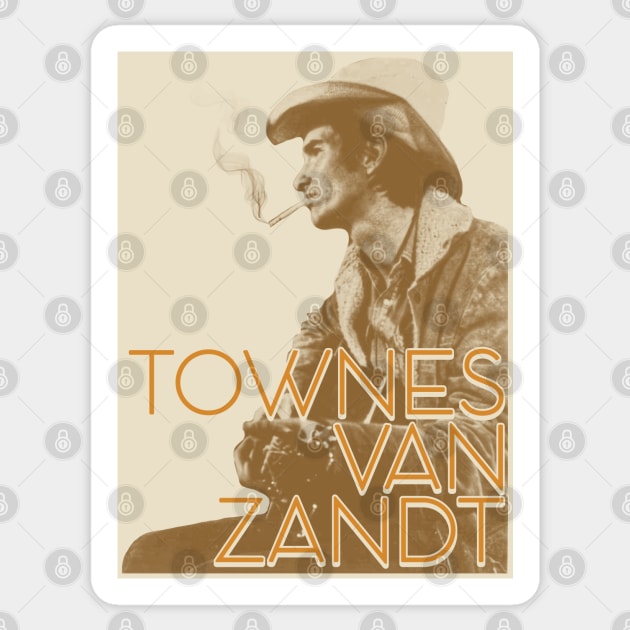 Townes Van Zandt - Live is to Fly Retro FanArt Sticker by darklordpug